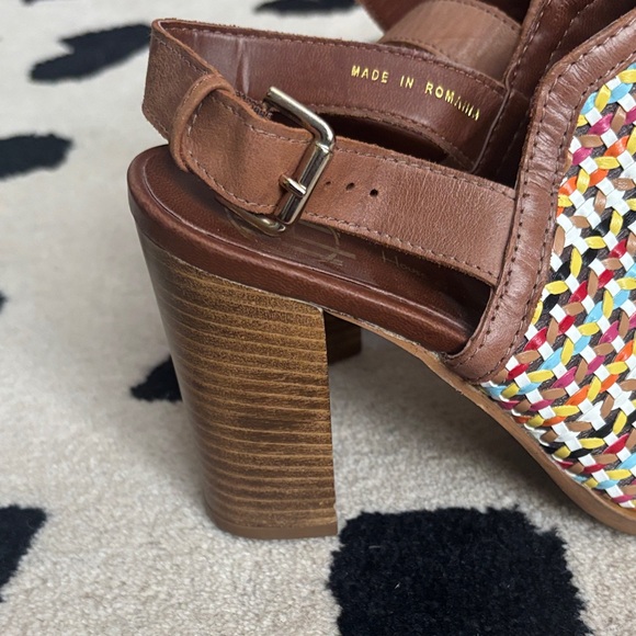 House of Harlow Multicolor Woven Slingback Heeled Sandals 38 - Picture 3 of 5